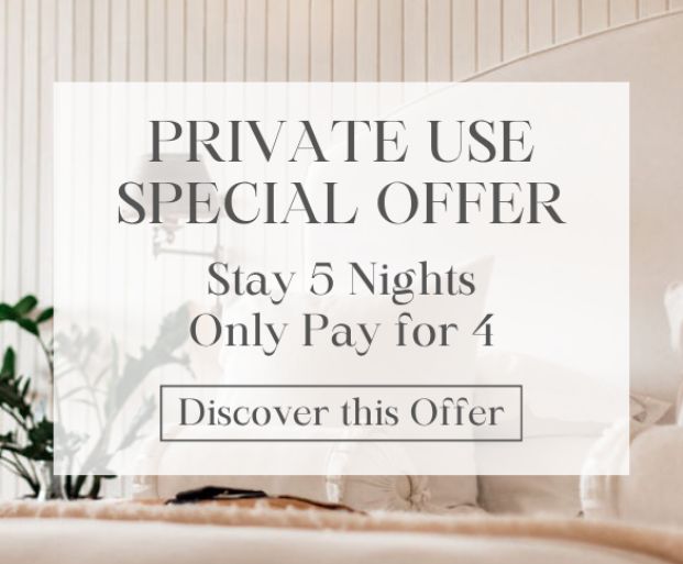 Private Use Special Offer — stay 5 nights, only pay for 4. Discover this offer.